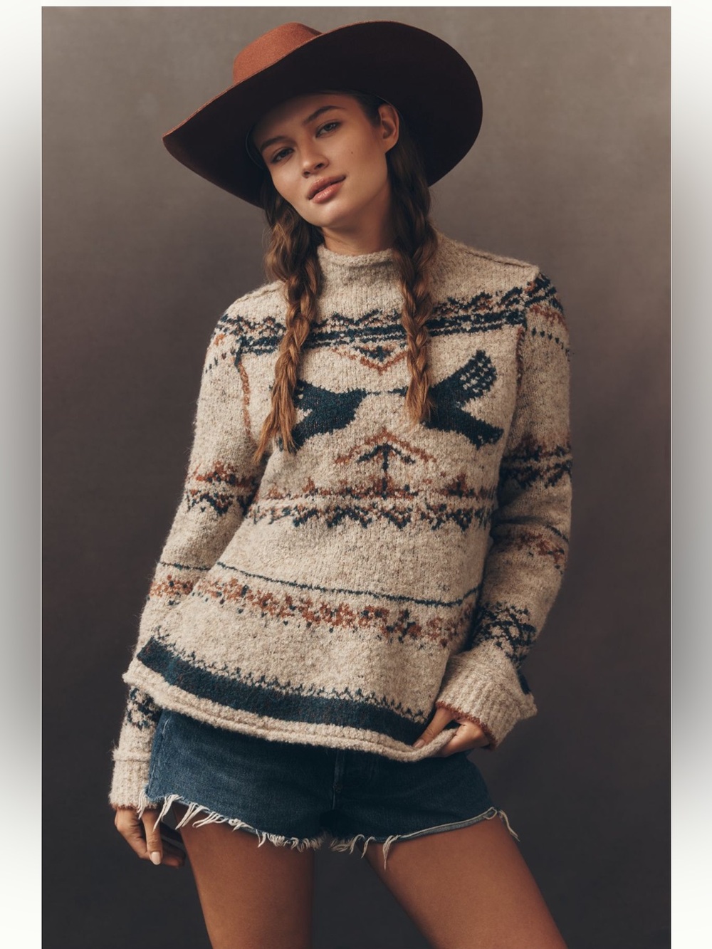 NWT Pilcro Long Sleeve Mock- Neck Bird Sweater! 🕊️